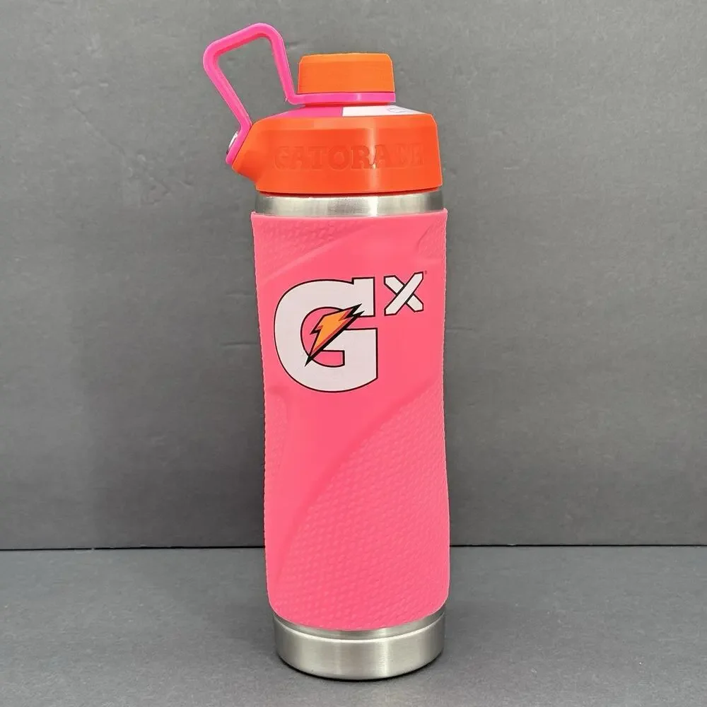 Gatorade Gx Pink Twist Top Lid Stainless Steel 32oz Sports Water Bottle